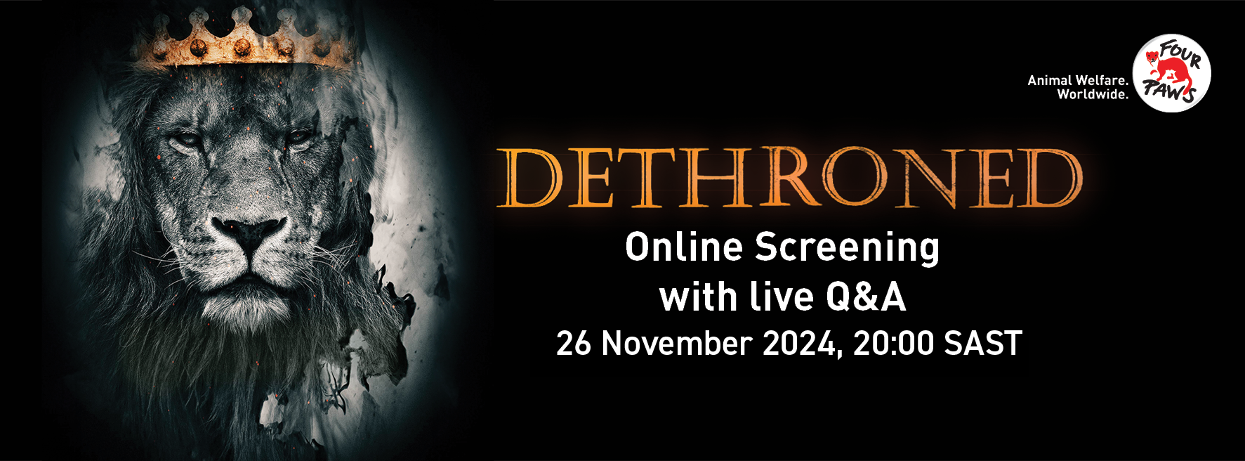 DETHRONED: Online Screening with live Q&A - 26 November 2024, 20:00 SAST